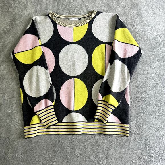Zaket & Plover Cashmere Cotton Sweater Colorful Womens SM Geometric Artsy - Picture 1 of 11